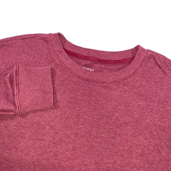 Time and Tru Tops - Time and Tru Womens XXL Burgundy Heather Long Sleeve Crew Neck Sweatshirt Q223